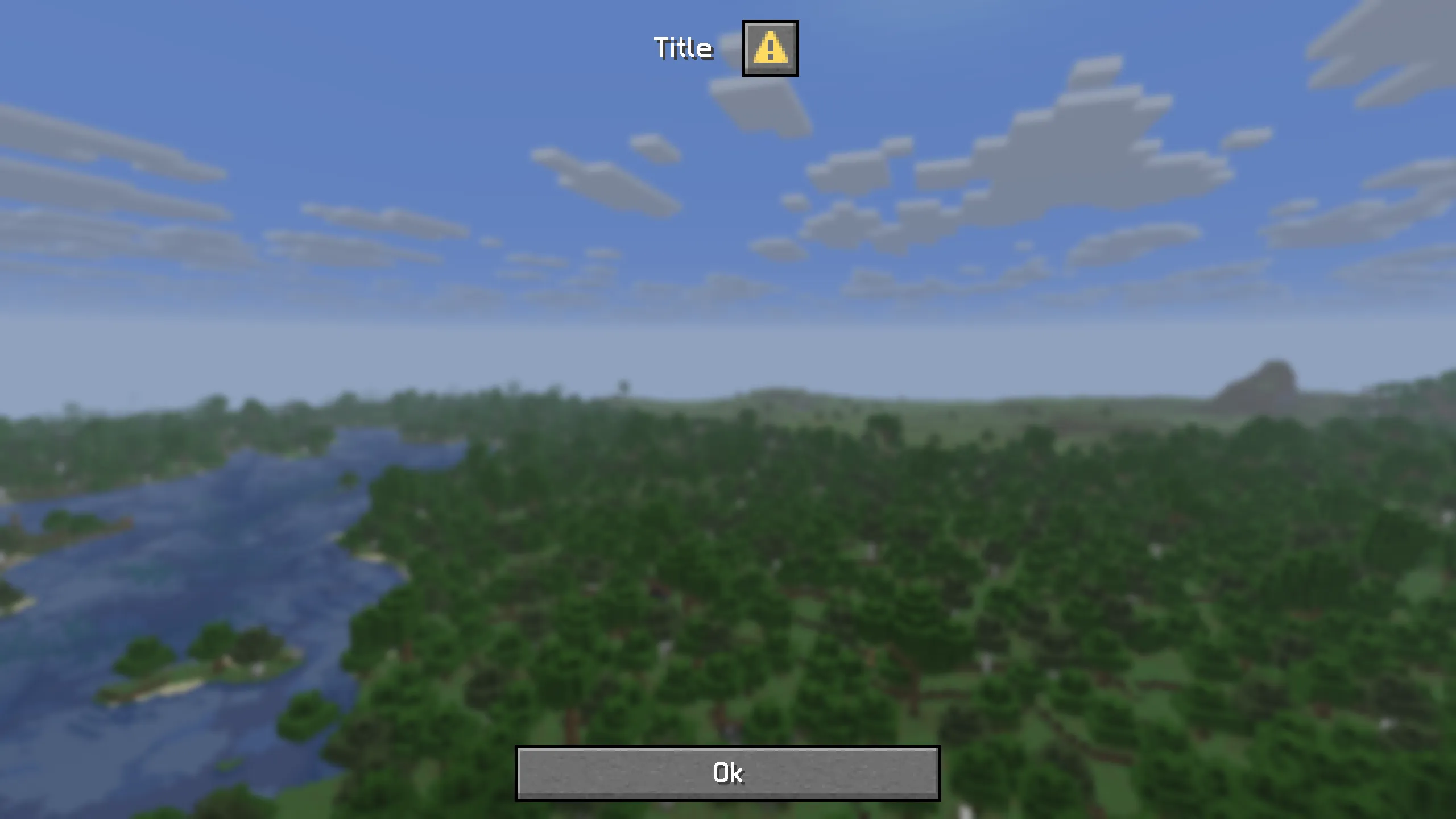 A dialog with only a title and an ok button